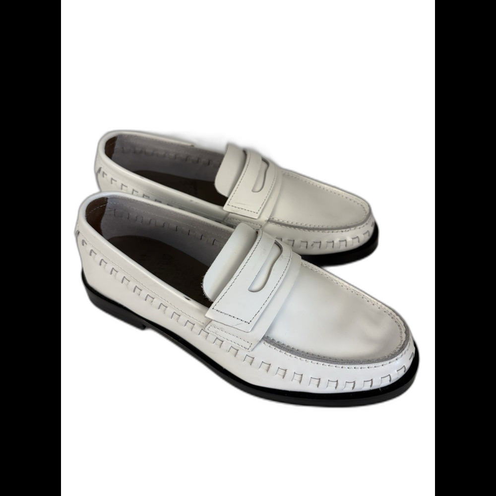 All Saints Women's Sofie Loafer White Size 37 Slip On Chunky Sole Classic Preppy